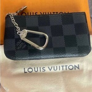 Preowned — LV Key Chain w/ Pouch with Silver Hardware